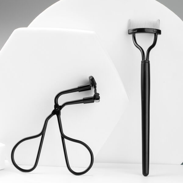Steel Needle Eyebrow Brush and Eyelash Curler Set - Image 3