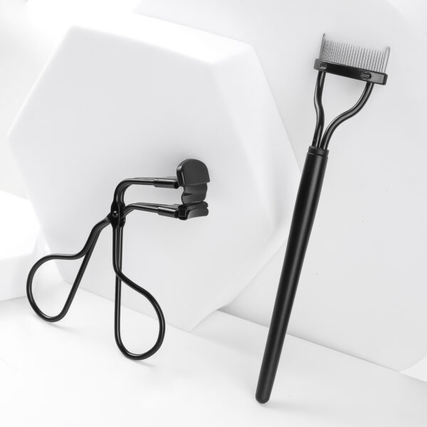 Steel Needle Eyebrow Brush and Eyelash Curler Set