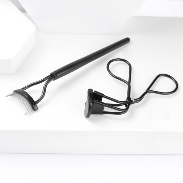 Steel Needle Eyebrow Brush and Eyelash Curler Set - Image 2
