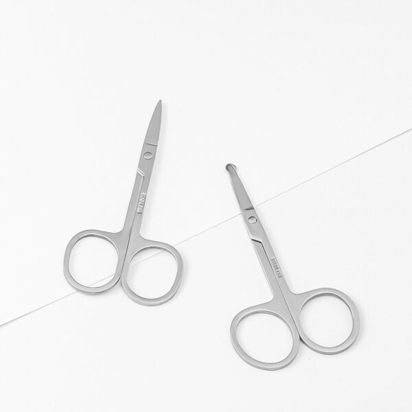 Dual-Style Stainless Steel Scissors: Precise Sharp-Blade Handling & Safe Rounded-Tip Care, Unlock Diverse Needs in One Tool