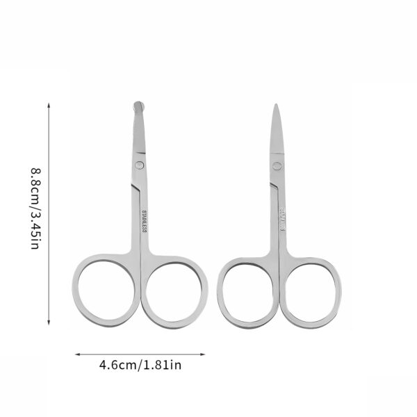 Dual-Style Stainless Steel Scissors: Precise Sharp-Blade Handling & Safe Rounded-Tip Care, Unlock Diverse Needs in One Tool - Image 8