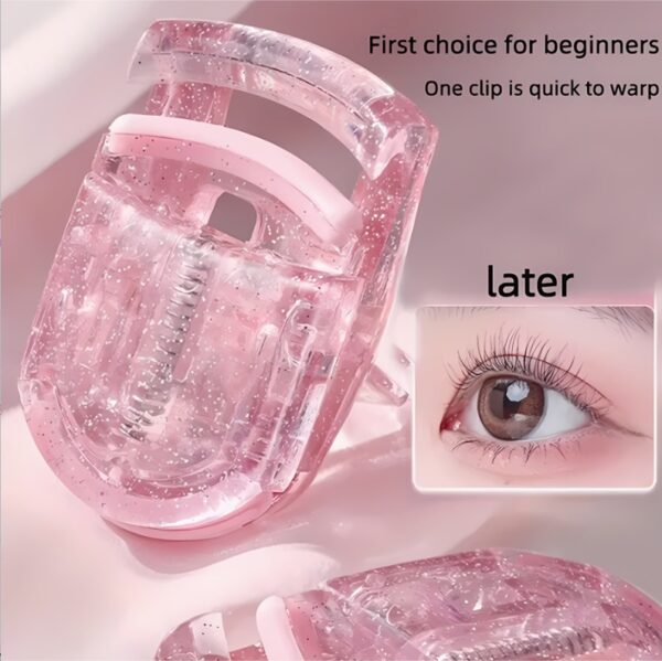 Sparkling Pink Plastic Eyelash Curler | Beginner-Friendly Design, Effortless Lash Curl in Seconds!