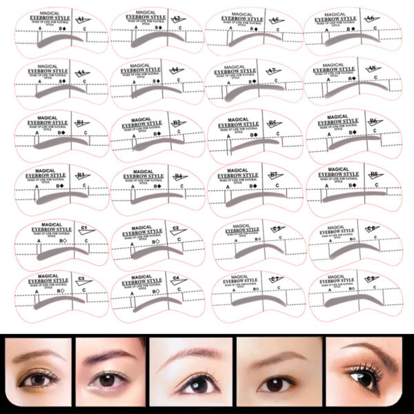 24 - Piece Magical Eyebrow Style Card Set - Unleash Endless Brow Creativity