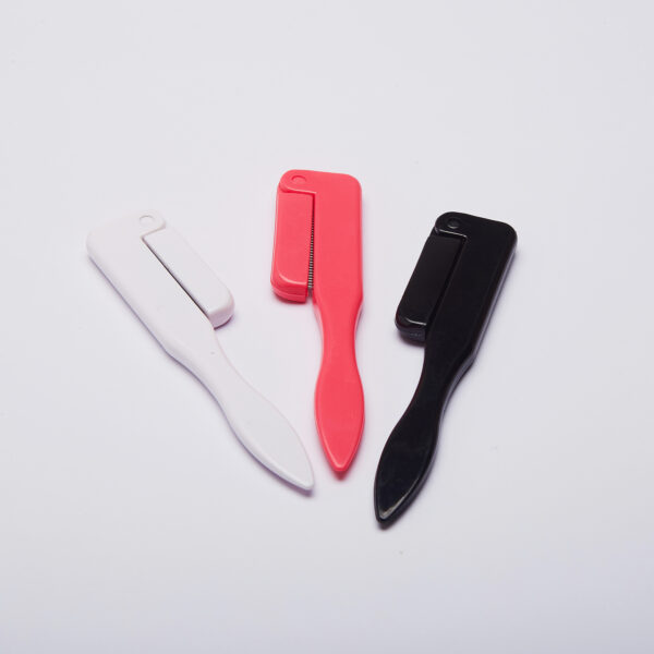 Black And Pink Double Color Eyelash Comb Steel Teeth For Delicate Eyelashes Curved Handle For Comfortable Grip Essential For Eyelash Shaping - Image 5
