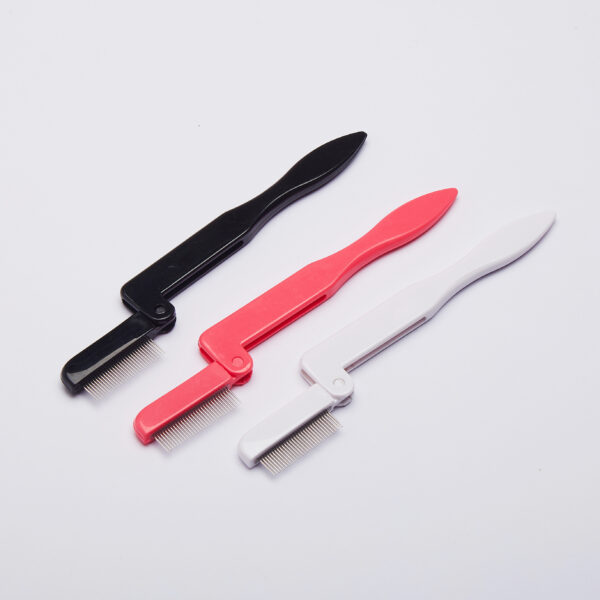 Black And Pink Double Color Eyelash Comb Steel Teeth For Delicate Eyelashes Curved Handle For Comfortable Grip Essential For Eyelash Shaping - Image 6