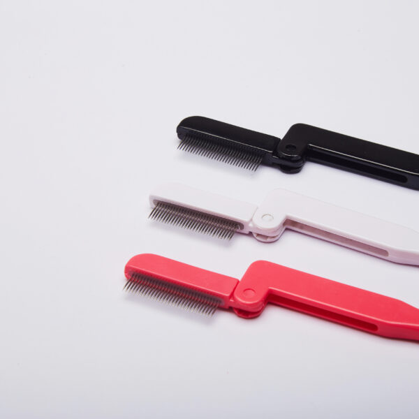 Black And Pink Double Color Eyelash Comb Steel Teeth For Delicate Eyelashes Curved Handle For Comfortable Grip Essential For Eyelash Shaping - Image 4