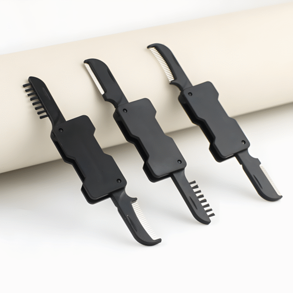 Sleek Black Multifunctional Folding Comb - Blade: Your Ultimate Grooming Companion - Image 4
