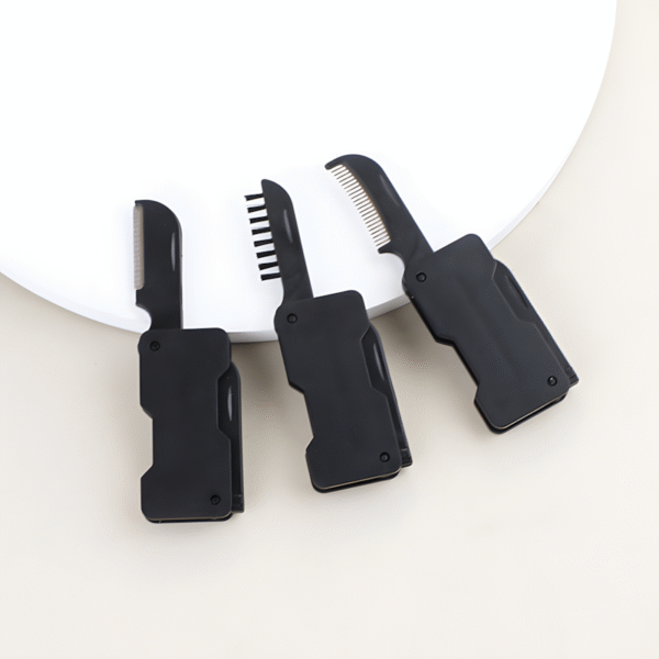 Sleek Black Multifunctional Folding Comb - Blade: Your Ultimate Grooming Companion - Image 5