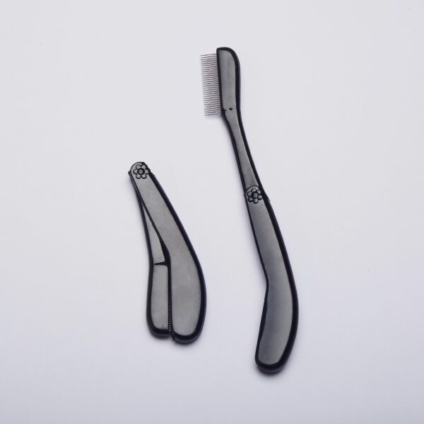 The Clever Design Hidden in The Folding | Flower-Decorated Eyebrow Comb, Portable To Comb Out Delicate Eyebrows - Image 2