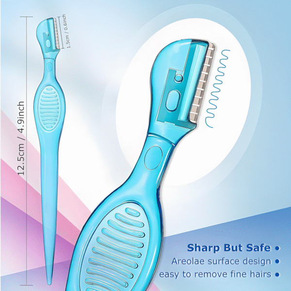 Macaron Three-Color Eyebrow Razor Set With Anti-Scratch Eyebrow Trimming Set, Safety Razor Head + Transparent Protective Case - Image 2