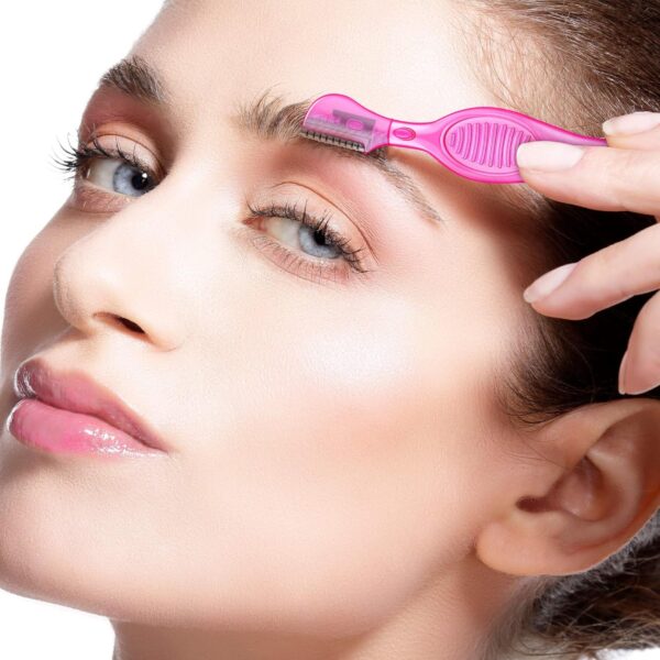 Macaron Three-Color Eyebrow Razor Set With Anti-Scratch Eyebrow Trimming Set, Safety Razor Head + Transparent Protective Case - Image 7