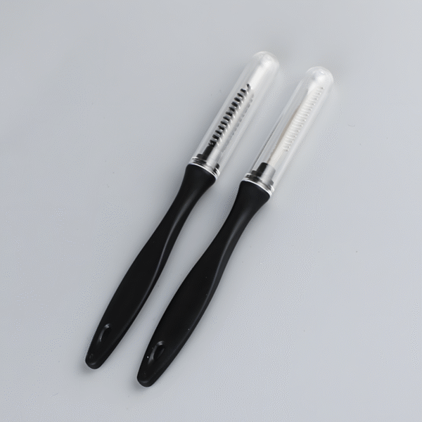 Black Non-Slip Makeup Brush Comb Set | Ergonomic 30° Handle Design × Comb Tooth Guide Groove - Image 3