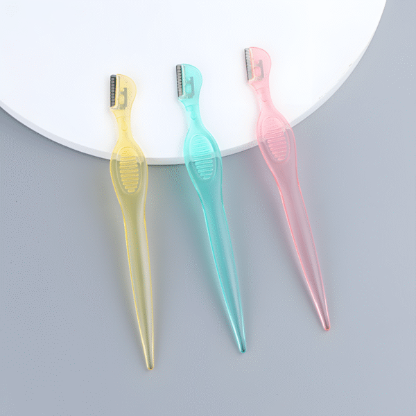 Macaron Three-Color Eyebrow Razor Set With Anti-Scratch Eyebrow Trimming Set, Safety Razor Head + Transparent Protective Case - Image 6