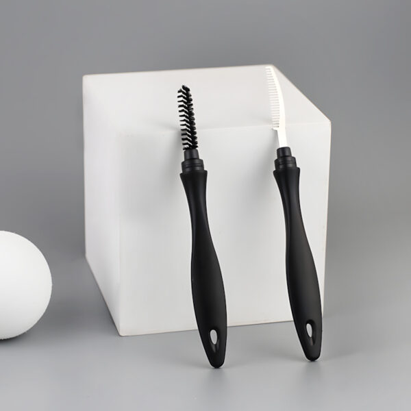 Black Non-Slip Makeup Brush Comb Set | Ergonomic 30° Handle Design × Comb Tooth Guide Groove - Image 4