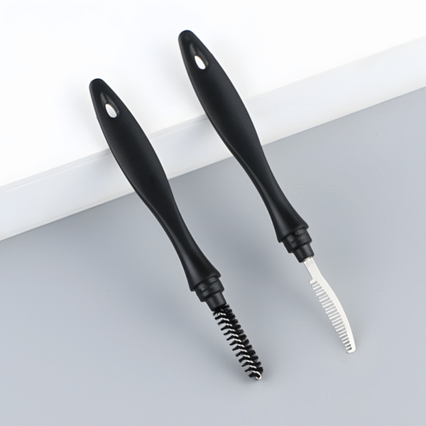 Black Non-Slip Makeup Brush Comb Set | Ergonomic 30° Handle Design × Comb Tooth Guide Groove - Image 5